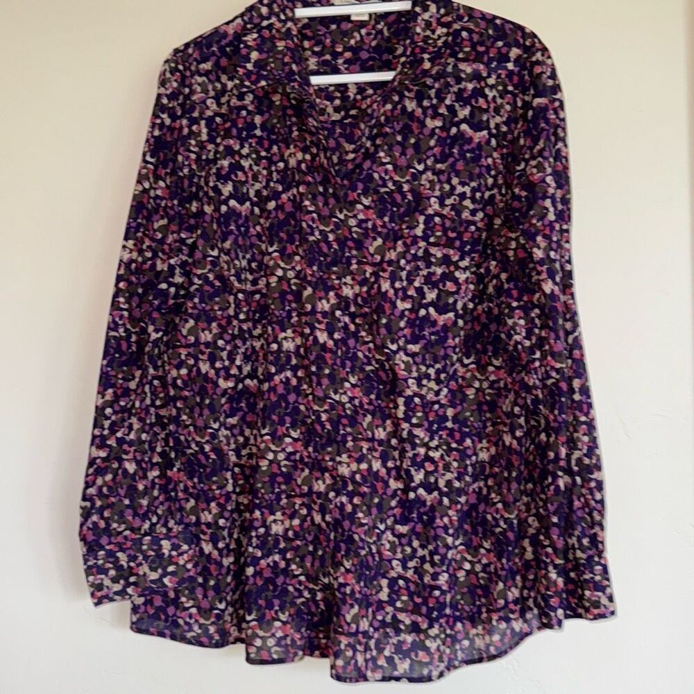 COLDWATER CREEK NO IRON Purple Lightweight Cotton Button Down Shirt‎ - 2XL